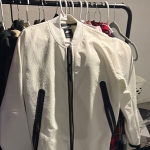 Nike White Bomber Varsity Jacket